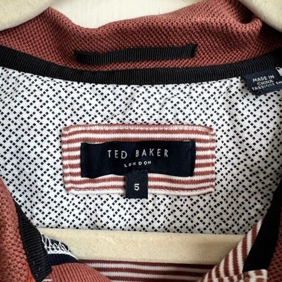 Ted Baker Men's Medium Gingen Trim Fit Stripe Short Sleeve Polo Shirt - Picture 3 of 12